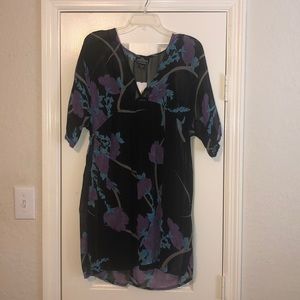 Dress: purple, blue, black